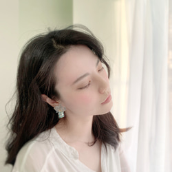 耳環 台灣蝴蝶蘭 樹脂 琉璃 蘭花 銀飾 禮盒 耳夾 手工 夏天 第6張的照片