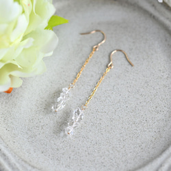 極上 ハーキマーダイヤモンド　氷雪ピアス イヤリング変更可 4月の誕生石 3枚目の画像