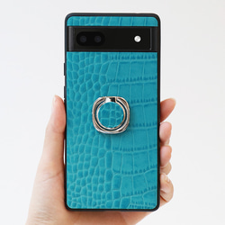 Google Pixel ケース 本革 クロコ型押し android スマホケース