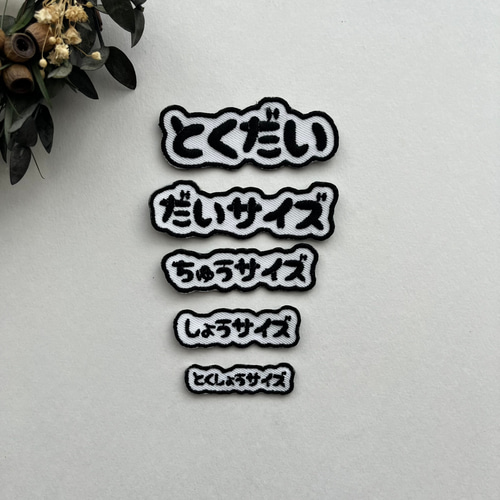 おなまえワッペン (特大サイズ）シンプル ふちどり アイロン接着