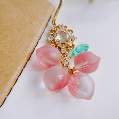 ハンドメイド ブックマーカー しおり «No.143» キラキラ♡ガラス