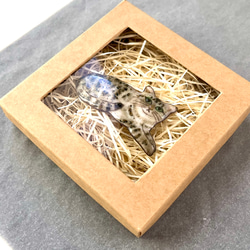 しっぽう焼き　エジプシャンマウ猫さんのブローチ 7枚目の画像