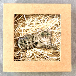 しっぽう焼き　エジプシャンマウ猫さんのブローチ 6枚目の画像