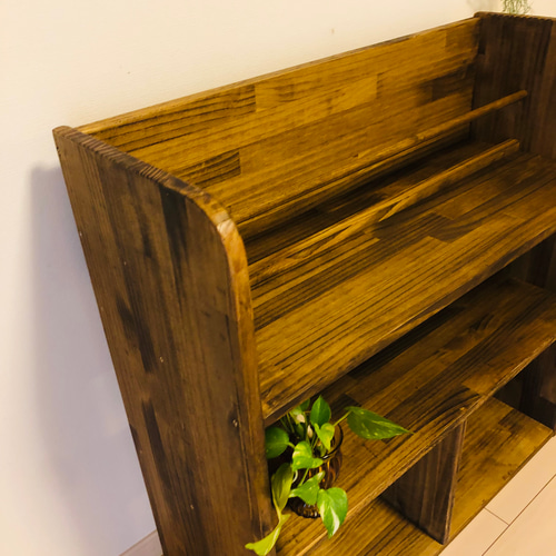 絵本棚　ブックシェルフ　無垢材　アイアン　天然の木　オーダーメイド 絵本棚ブックシェルフ無垢材アイアン天然の木オーダーメイド