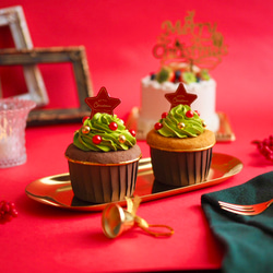 【特集掲載】メモスタンド　クリスマスツリーのカップケーキ 5枚目の画像