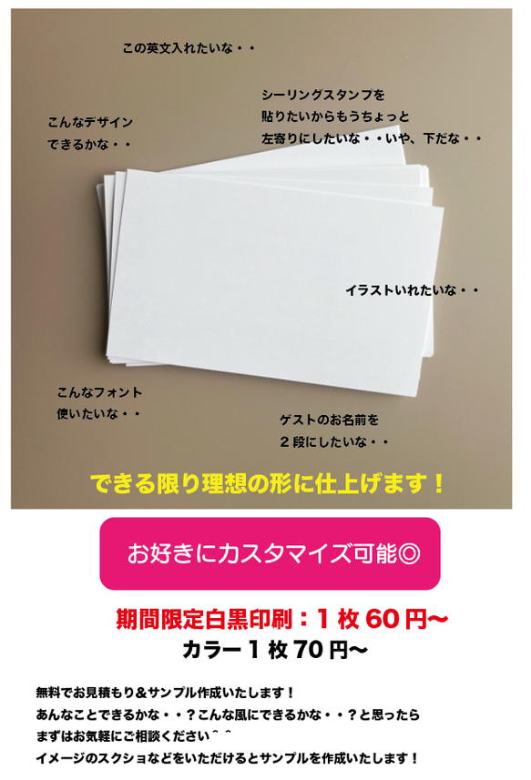 《選べるプレゼント付き》【一枚60円】エスコートカードno.004 3枚目の画像