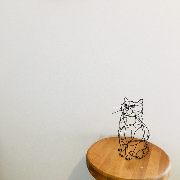 ワイヤーアート　ワイヤークラフト  ねこ　猫　ネコ 8枚目の画像