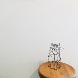 ワイヤーアート　ワイヤークラフト  ねこ　猫　ネコ 6枚目の画像