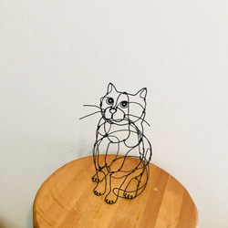ワイヤーアート　ワイヤークラフト  ねこ　猫　ネコ 5枚目の画像