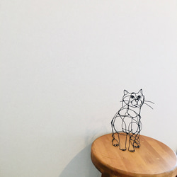 ワイヤーアート　ワイヤークラフト  ねこ　猫　ネコ 7枚目の画像