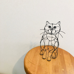 ワイヤーアート　ワイヤークラフト  ねこ　猫　ネコ 3枚目の画像