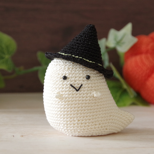 ハンドメイドオバケくんあみぐるみハロウィンに