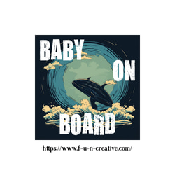 全8色 ステッカー くじら ヴィンテージ BABY ON BOARD 1枚目の画像