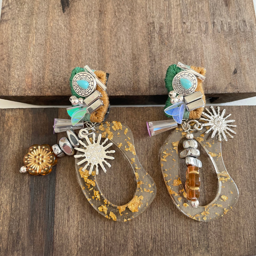 15 ハンドメイドピアス　手染めビーズ　そら追加 15 ハンドメイドピアス 手染めビーズ そら様専用追加 【公式通販】