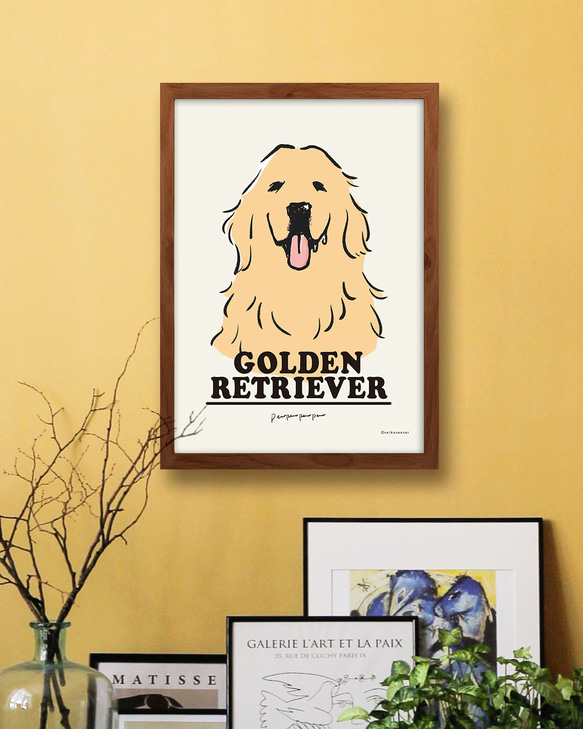 藝術海報黃金獵犬[A4尺寸] 第2張的照片