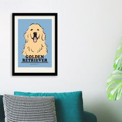 藝術海報黃金獵犬[A4尺寸] 第4張的照片