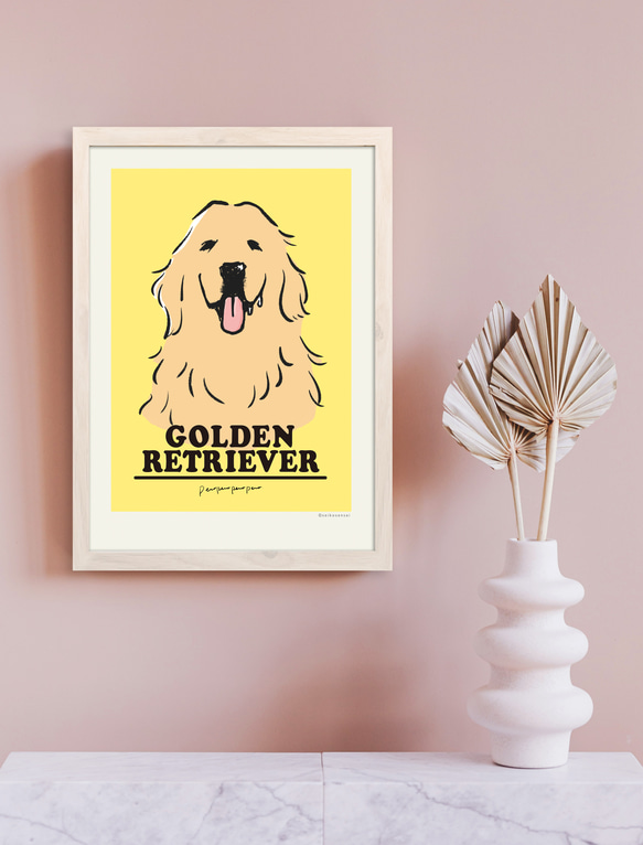 藝術海報黃金獵犬[A4尺寸] 第5張的照片