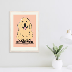 藝術海報黃金獵犬[A4尺寸] 第3張的照片