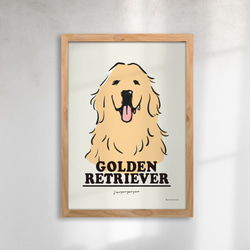 藝術海報黃金獵犬[A4尺寸] 第1張的照片