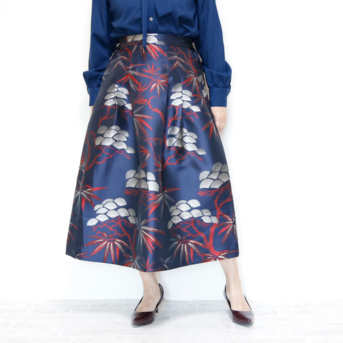 ロング丈 80cm丈 KABUKI ネイビーXレッド きまぐれコレクション ロング