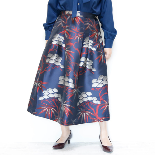 ロング丈 80cm丈 KABUKI ネイビーXレッド きまぐれコレクション ロング