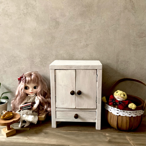 アクセサリー収納 にもなる！木製 ドール用 チェスト ドール家具