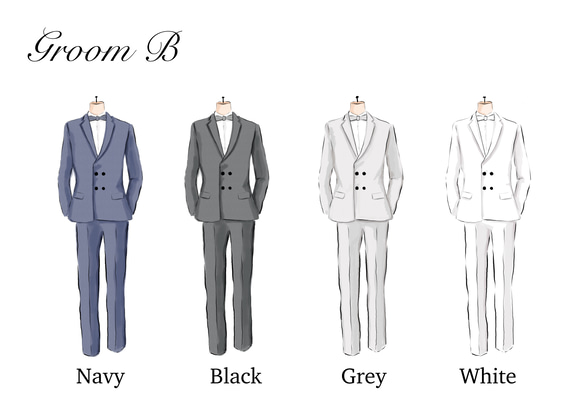 結婚式　A4 衣装色当て　新郎のシャツ色変更可能　 7枚目の画像