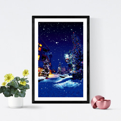 【アートポスター】カナダ 雪夜のクリスマス（作品No.541） 1枚目の画像