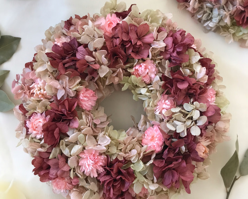 ＊588.589.590＊~＊ミッケ＊~布リース　紫陽花リース 数量限定】紫陽花リース（パープル）紫陽花 リース 布リース