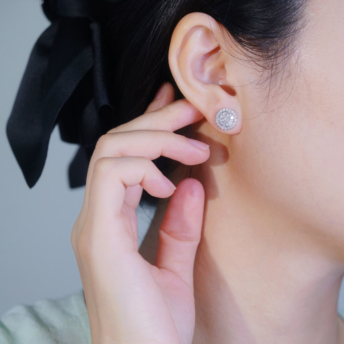天然ダイヤモンドピアス1ct k18 ピアス(スタッド・一粒) パール ... 天然ダイヤモンドピアス1ct k18