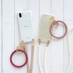 スマホケース ハード 全機種対応【クリアケース×シリコンリング×選べる