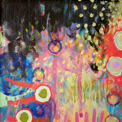 みえてくるもの21：sixth sense アクリル画 抽象 ミニ絵画 肉筆画 絵画