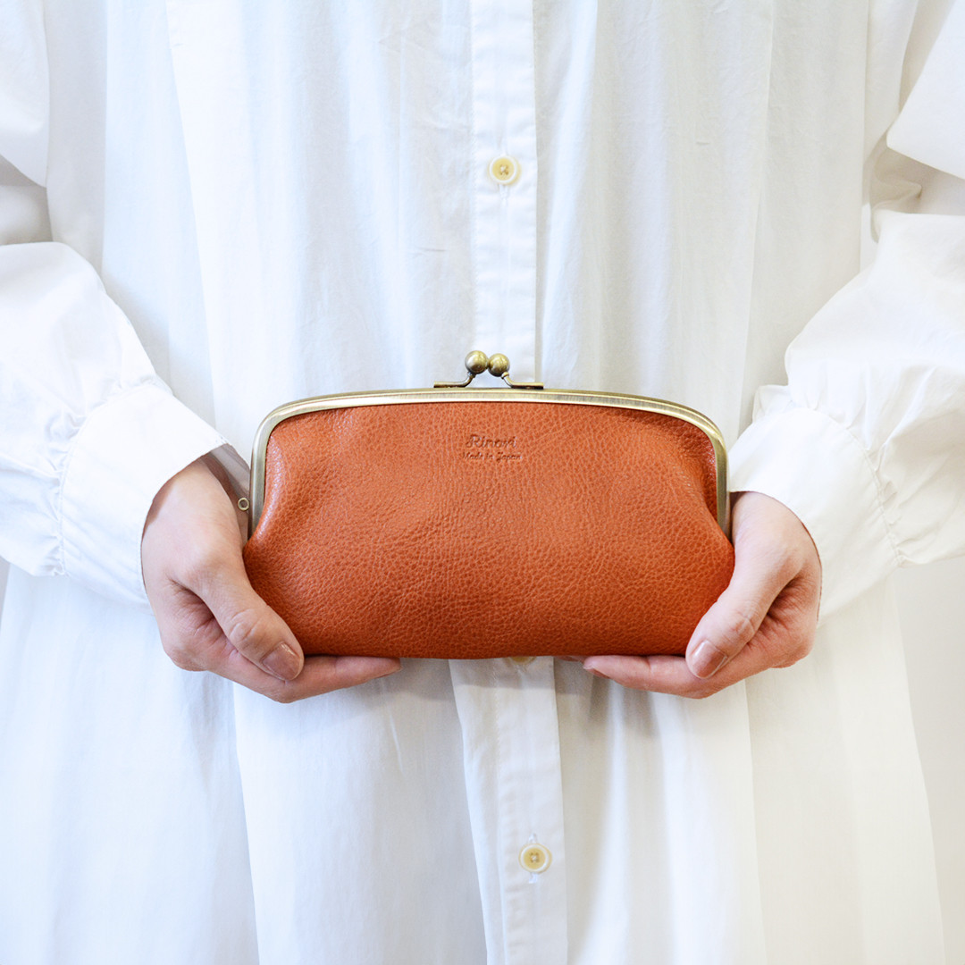 <内側もがま口> がま口長財布【オレンジ】