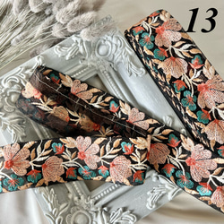 50cm  インド刺繍リボン チュール  花柄 16枚目の画像