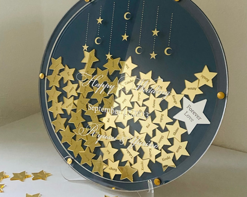 木製 ウェディングドロップス ウェルカムボード 80名用 木製