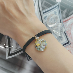 2023 Black Velours Cord Swarovski Bracelet 1枚目の画像