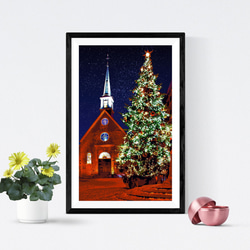 ハードロックカフェ クリスマス アート　絵画 アートポスター】アメリカ ナッシュビルのハードロックカフェ（作品No