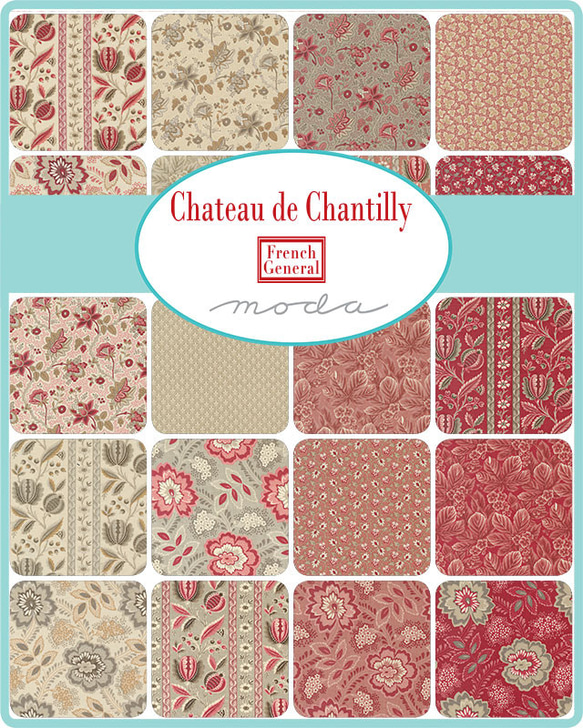 USAコットン moda mini charm 42枚セット Chateau de Chantilly 2枚目の画像