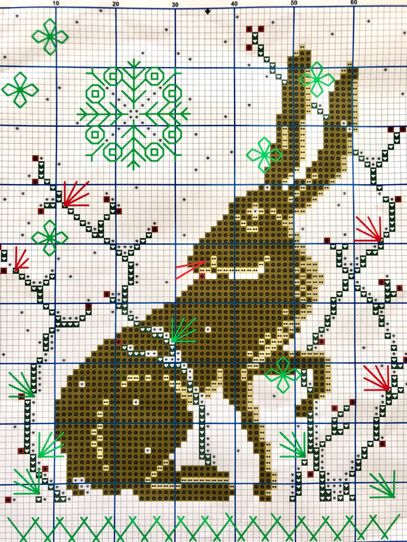 クロスステッチ刺繍キット Snow Rabbit 2枚目の画像