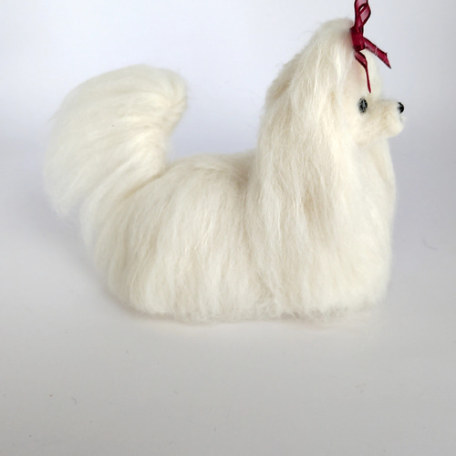 羊毛フェルト　マルチーズ　momoichigo 羊毛フェルト マルチーズ momoichigo