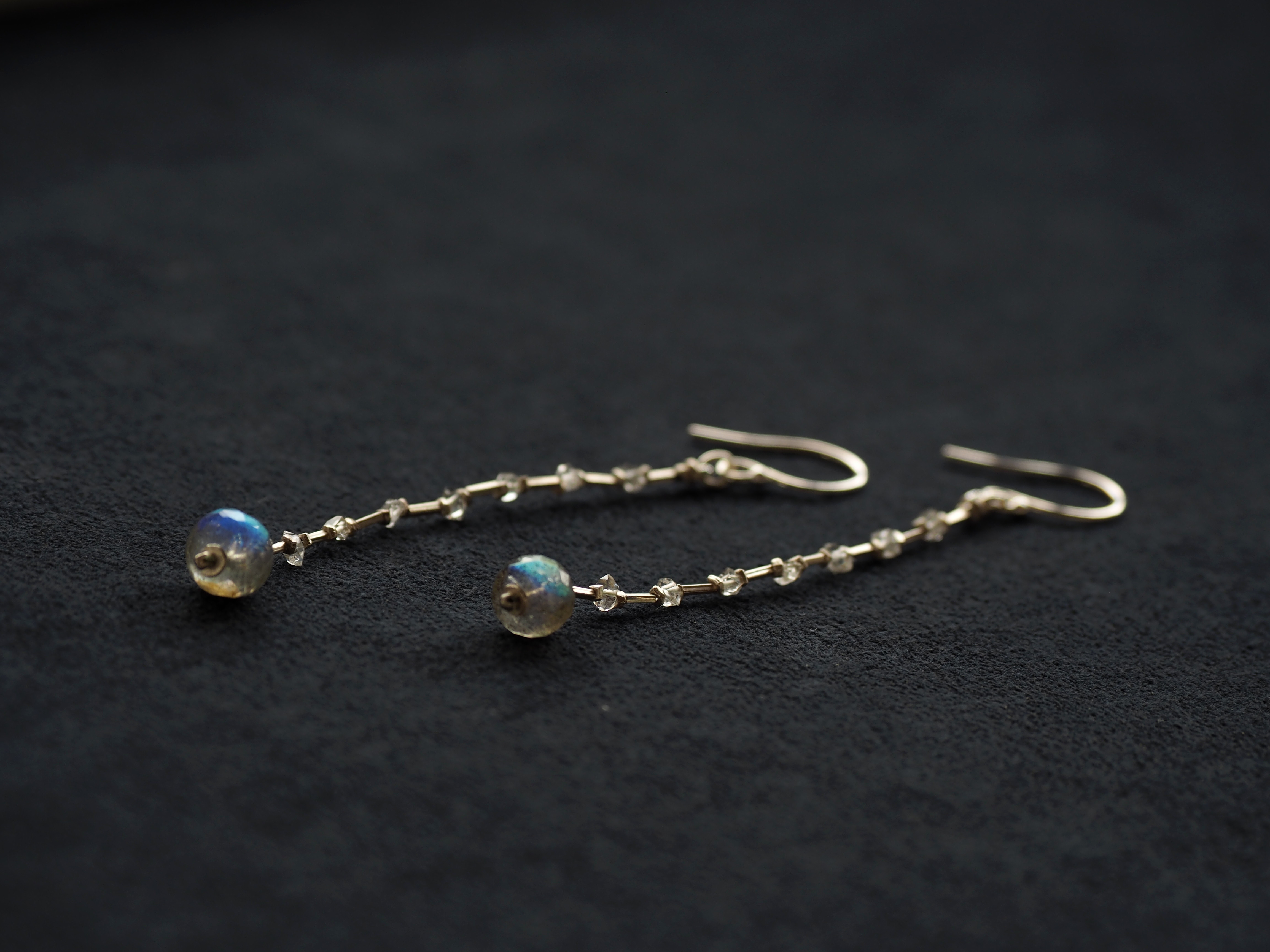 -Labradorite・Quartz- silver long pierce