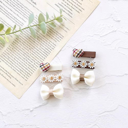 チェック柄 ミニハート ベビーヘアクリップ ヘアピン ヘアゴム ハート チェック柄 ミニハート ベビーヘアクリップ ヘアピン ヘアゴム ハート