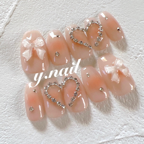 チークネイル/ガーリーネイル/韓国ネイル/ワンホンネイル ネイルチップ