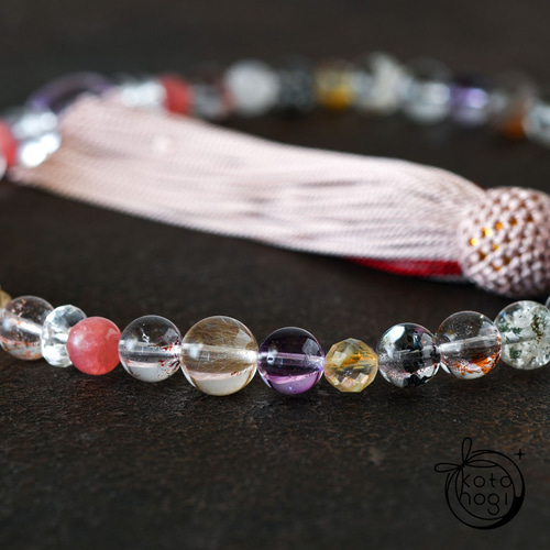 マニカラン クンツァイト ラベンダーアメジスト ローズクォーツ ブレス