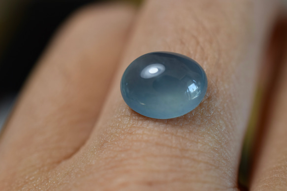 R23-142 宝石質 高氷種 楕円 天然ドグアテマラ産 藍水 A貨 本翡翠 ルース 裸石 硬玉 ジェダイト 14枚目の画像