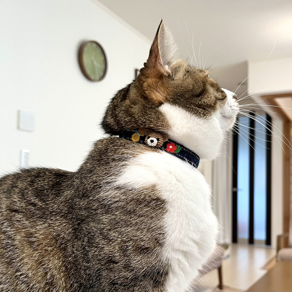 こぐま　猫さんにやさしい首輪【かぎ針編み　猫の首輪　猫　首輪　セーフティバックル　アジャスター　軽い　やわらかい】 17枚目の画像