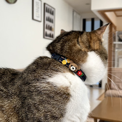 こぐま　猫さんにやさしい首輪【かぎ針編み　猫の首輪　猫　首輪　セーフティバックル　アジャスター　軽い　やわらかい】 16枚目の画像