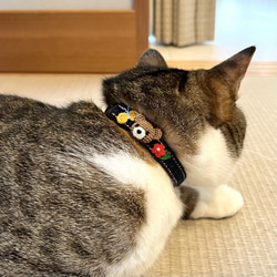 こぐま　猫さんにやさしい首輪【かぎ針編み　猫の首輪　猫　首輪　セーフティバックル　アジャスター　軽い　やわらかい】 18枚目の画像