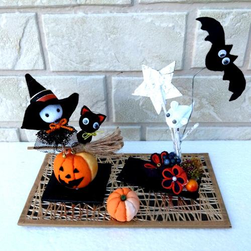 ハロウィンパンプキン【簡単DIY】【ちりめん細工】【つまみ細工
