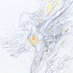 原画 鉛筆画「女神のデッサン」両面画 イラストボード 横24×縦31.5㎝ 7枚目の画像